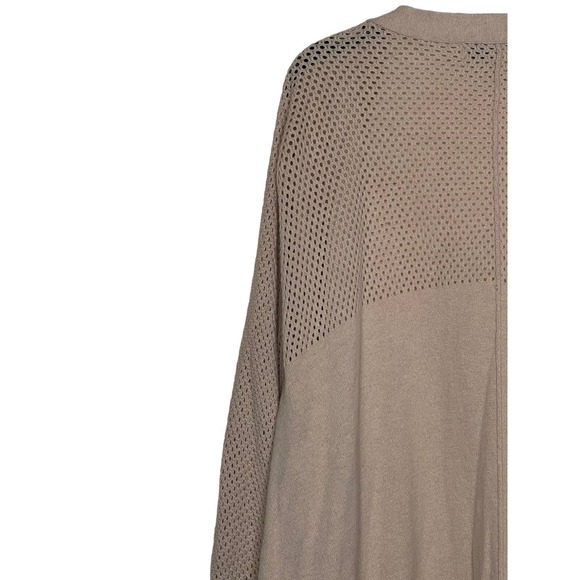 Democracy Women's Sweater Open Front Mesh Cardigan‎ Dolman Sleeve  Tan Sz. XL - Picture 8 of 11